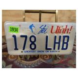 Utah License Plate