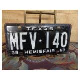 1968 Texas Hemisfair License Plate