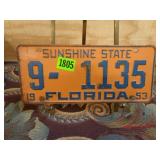 1953 Florida License Plate