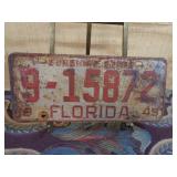 1949 Florida License Plate