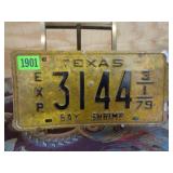1979 Texas Bay Shrimp License Plate