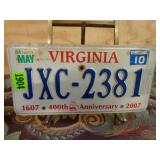 Virginia 400th Anniversary License Plate