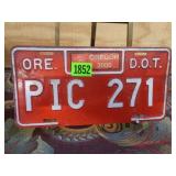 Oregon D.O.T. License Plate