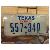 Texas Exempt License Plate