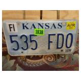 Kansas Licence Plate