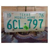 1976 Texas Mobile Home License Plate