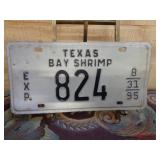 1995 Texas Bay Shrimp License Plate "RARE"