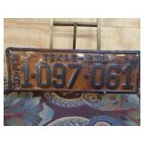 1930 Texas License Plate