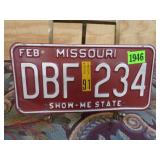 Missouri License Plate