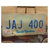 South Carolina License Plate