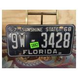 1967-68 Florida License Plate