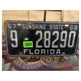 1967-68 Florida License Plate