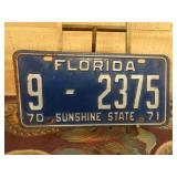 1970-71 Florida License Plate