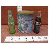 Vintage Coca-Cola Tin & Bottles