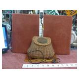 Vintage Fishing Creel Basket Table Lamp