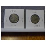 1935 & 1937 Buffalo Nickel