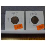 1906 & 1907 Indian Head Pennies