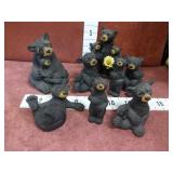 8-Collectible Black Bears Figurines