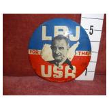 1964 Authentic DNC Political Button for LBJ