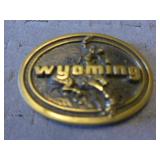 Vintage Brass Wyoming Belt Buckle