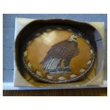 Vintage Hand-Tooled Leather Belt Buckle