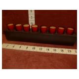 Sugar Mold/Candle Holder w/Red Glass Candle Holdes