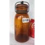 GLOBE Amber Quart Glass Bail Metal Band Jar