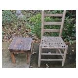 Primitive Chair and Stool