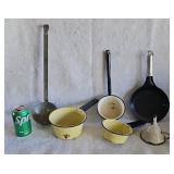 Enamelware Kitchen Pans Ladles Funnel