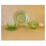 Uranium Cup and Saucer Salad Dessert Plate Sugar