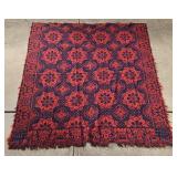 1867 Klein Hamilton Indiana Red/Navy Coverlet