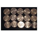Thomas Jefferson Presidential Dollar Coins (15