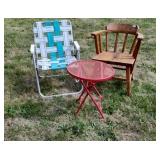 Metal Porch Table Folding Chair Wooden Chair