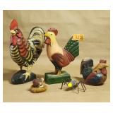 Wooden Chicken Lot Metal Spider