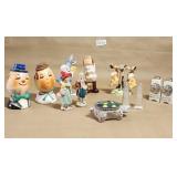 Salt and Pepper Shakers Ceramic Figurines Stone