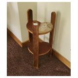 Rustic Wooden 2 Shelf Heart Shaped Table