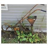 Old Seed Planter W/Hens & Chicks