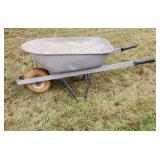 Metal Wheelbarrow and Garden Contents