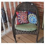 Plastic Wicker Chair w/Cushions