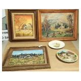 Oil Paintings Wooden Frames Decorative Wall