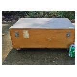 Wood Storage Box on Wheels