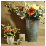 Floral Containers Ceramic Tin Silk Flowers