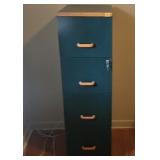 Wood Metal File Cabinet w/ Key