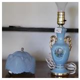 Blue Ceramic 10" Lamp Glass Top to Blue Lamp
