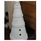 Terra Cotta Painted Snowman