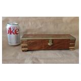 Brass Inlay Walnut Box w/ Secret Compartment