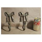 Brass Bow Candlestick Holders
