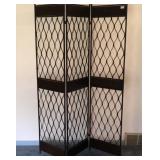 Metal and Bamboo Room Divider Opens to 51 x 78h
