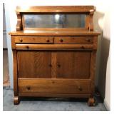 Oak Buffet with Mirror 44w 20d 52h