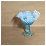 Fenton Ruffled Hobnail Candy Blue Opalescent
